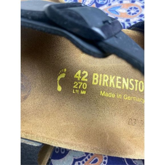 BIRKENSTOCK Rio Sandals Black Size W11 M9 GUC - Picture 7 of 8